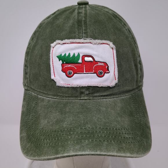 Truck With Christmas Tree Slideback Baseball Cap Green One Size David And Young - Picture 2 of 10